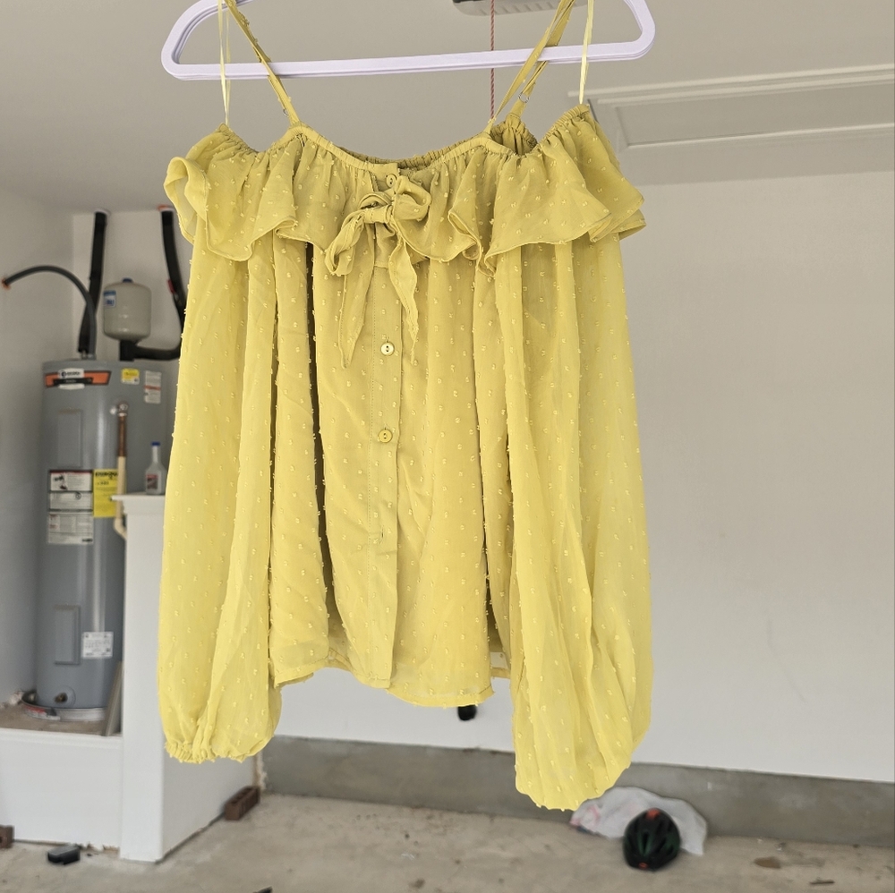 Yellow Off-Shoulder Blouse